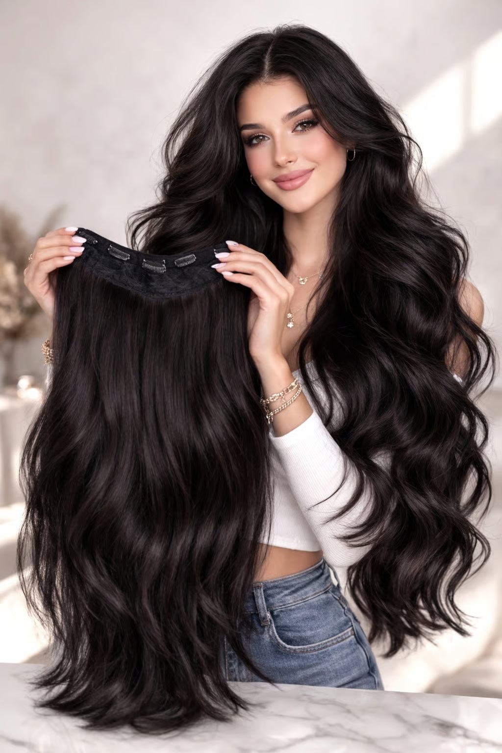 اكستنشن MyHair بالكلبسات _ طول وكثافة فورية بشعر طبيعي 100%